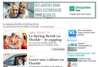La newsletter French District Floride du Mercredi 27 Mars 2013 - Le zapping des fetes de Spring Break