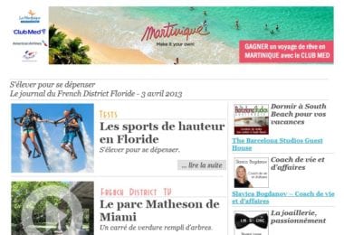 La newsletter French District Floride du Mercredi 3 Avril 2013 - S’elever pour se depenser