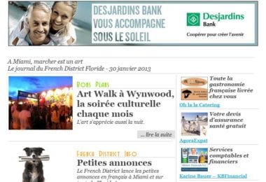 La newsletter French District Floride du Mercredi 30 Janvier 2013 - A Miami