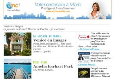 La newsletter French District Floride du Mercredi 30 Mai 2012 - Venice en images - Le journal du French District Floride