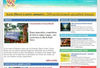 La newsletter French District Floride du Mercredi 31 Août 2011 - Une journee a Cocoa Beach - French District