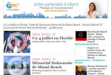 La newsletter French District Floride du Mercredi 4 Juillet 2012 - Un 4 Juillet en Floride - French District TV