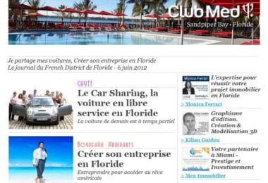 La newsletter French District Floride du Mercredi 6 Juin 2012 - Je partage mes voitures