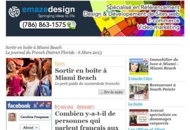 La newsletter French District Floride du Mercredi 6 Mars 2013 - Sortir en boite a Miami Beach