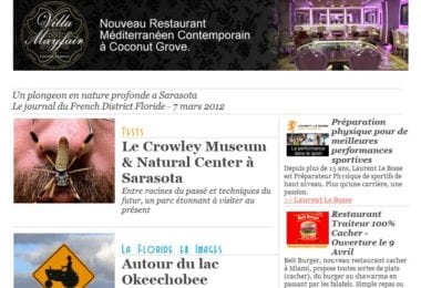La newsletter French District Floride du Mercredi 7 Mars 2012 - Un plongeon en nature profonde a Sarasota - French District Floride