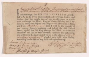 Serment d'allégeance de George Washington, 1778