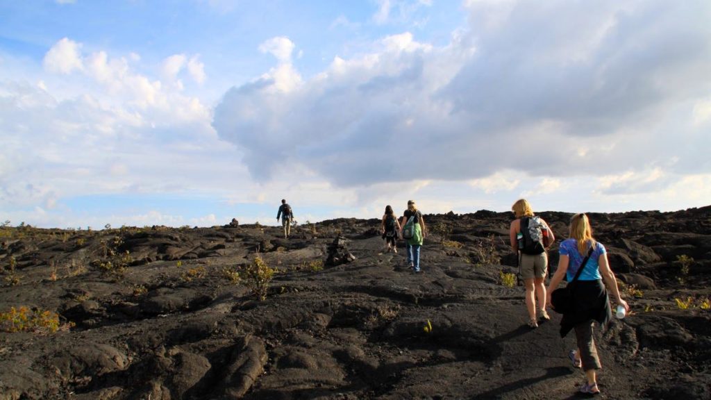 Ballade sur un volcan sur l'île de Hawaï