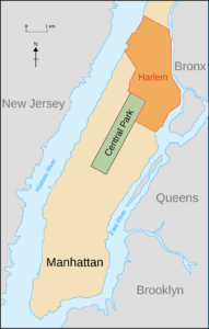Emplacement de Harlem dans Manhattan, à New York