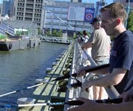 Une partie de pêche au bord de la Hudson River