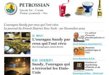 La newsletter French District New York du Jeudi 1 Novembre 2012 - L'ouragan Sandy par ceux qui l'ont vecu