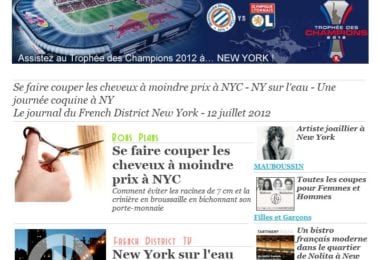 La newsletter French District New York du Jeudi 12 Juillet 2012 - Se faire couper les cheveux a moindre prix a NYC