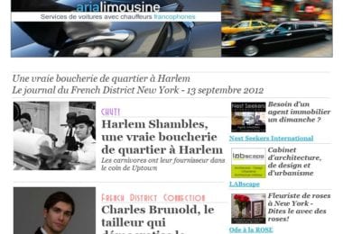 La newsletter French District New York du Jeudi 13 Septembre 2012 - Une vraie boucherie de quartier a Harlem