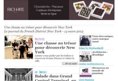 La newsletter French District New York du Jeudi 14 Mars 2013 - Une chasse au tresor pour decouvrir New York