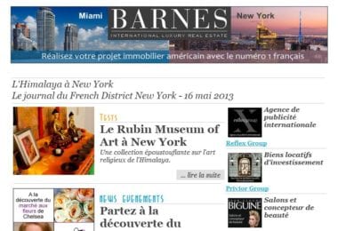 La newsletter French District New York du Jeudi 16 Mai 2013 - L'Himalaya a New York