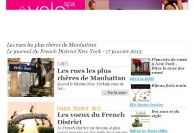 La newsletter French District New York du Jeudi 17 Janvier 2013 - Les rues les plus cheres de Manhattan