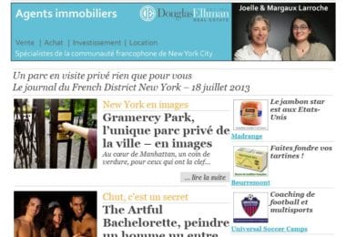 La newsletter French District New York du Jeudi 18 Juillet 2013 - Un parc en visite prive rien que pour vous