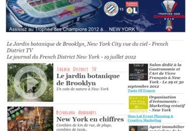 La newsletter French District New York du Jeudi 19 Juillet 2012 - Le Jardin botanique de Brooklyn - French District TV