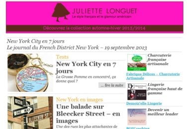 La newsletter French District New York du Jeudi 19 Septembre 2013 - New York City en 7 jours