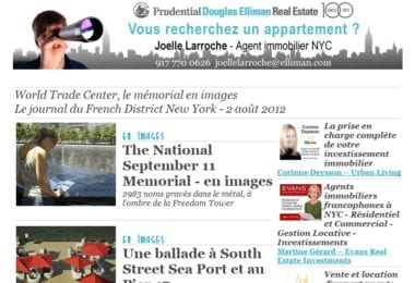 La newsletter French District New York du Jeudi 2 Août 2012 - World Trade Center