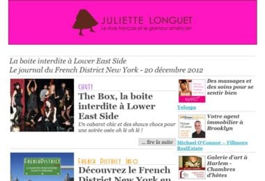 La newsletter French District New York du Jeudi 20 Décembre 2012 - La boite interdite a Lower East Side
