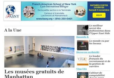La newsletter French District New York du Jeudi 20 Octobre 2016 - La culture pour tous