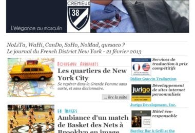 La newsletter French District New York du Jeudi 21 Février 2013 - NoLiTa
