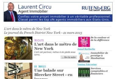 La newsletter French District New York du Jeudi 21 Mars 2013 - L’art dans le metro de New York