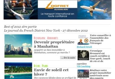 La newsletter French District New York du Jeudi 27 Décembre 2012 - Best of 2012 1ere partie
