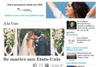 La newsletter French District New York du Jeudi 27 Février 2014 - Se marier aux Etats-Unis
