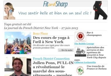 La newsletter French District New York du Jeudi 27 Juin 2013 - Yoga gratuit cet ete
