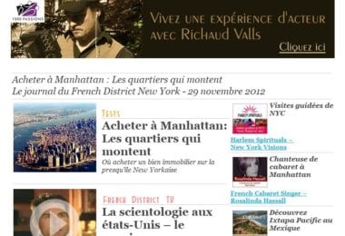 La newsletter French District New York du Jeudi 29 Novembre 2012 - Acheter a Manhattan : Les quartiers qui montent