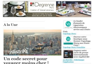 La newsletter French District New York du Jeudi 3 Décembre 2015 - Un code secret pour voyager moins cher !