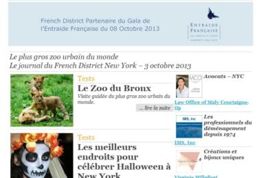 La newsletter French District New York du Jeudi 3 Octobre 2013 - Le plus gros zoo urbain du monde