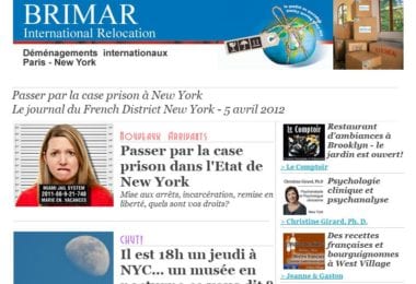 La newsletter French District New York du Jeudi 5 Avril 2012 - Passer par la case prison a New York - French District