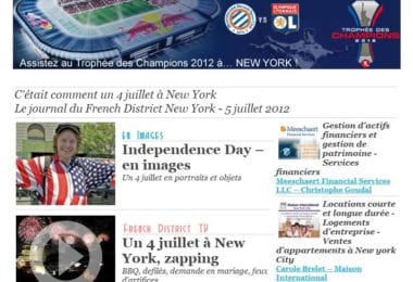 La newsletter French District New York du Jeudi 5 Juillet 2012 - C’etait comment un 4 juillet a New York - French District