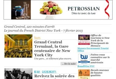 La newsletter French District New York du Jeudi 7 Février 2013 - Grand Central