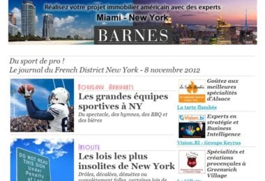 La newsletter French District New York du Jeudi 8 Novembre 2012 - Du sport de pro !