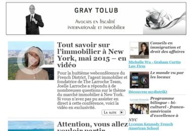 La newsletter French District New York du Mardi 1 Mars 2016 - Tout savoir sur l'immobilier a NY