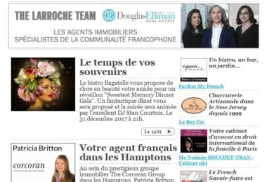 La newsletter French District New York du Mardi 12 Décembre 2017 - Un dîner souvenirs