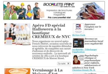La newsletter French District New York du Mardi 13 Octobre 2015 - Networking et Bonnes Adresses a NY