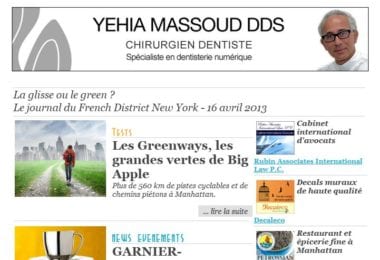 La newsletter French District New York du Mardi 16 Avril 2013 - La glisse ou le green ?