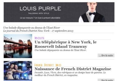 La newsletter French District New York du Mardi 17 Septembre 2013 - Une balade depaysante au dessus de l'East River
