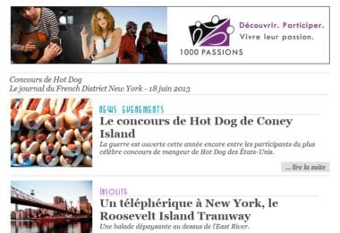 La newsletter French District New York du Mardi 18 Juin 2013 - Concours de Hot Dog