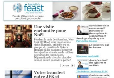 La newsletter French District New York du Mardi 20 Décembre 2016 - Le quartier préféré du Pere Noel a NYC