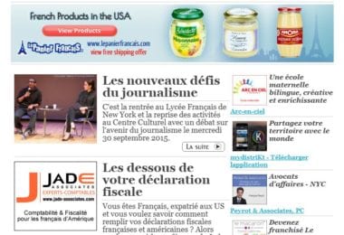 La newsletter French District New York du Mardi 22 Septembre 2015 - Networking et Bonnes Adresses a NY