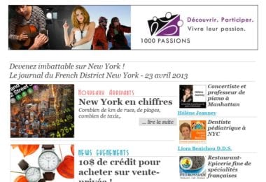 La newsletter French District New York du Mardi 23 Avril 2013 - Devenez imbattable sur New York !
