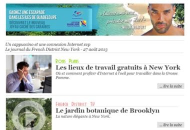 La newsletter French District New York du Mardi 27 Août 2013 - Un cappuccino et une connexion Internet svp
