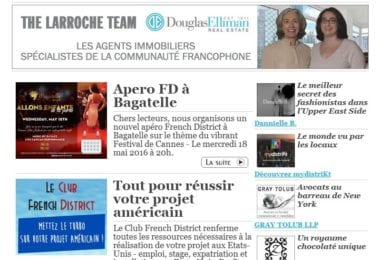 La newsletter French District New York du Mardi 3 Mai 2016 - Apero FD