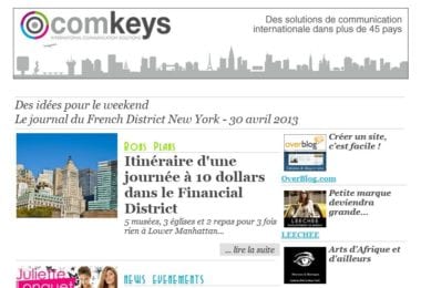 La newsletter French District New York du Mardi 30 Avril 2013 - Des idees pour le weekend