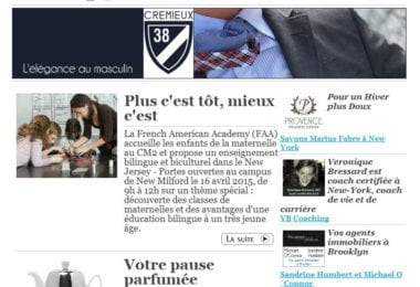La newsletter French District New York du Mardi 31 Mars 2015 - Networking et Bonnes Adresses a NY